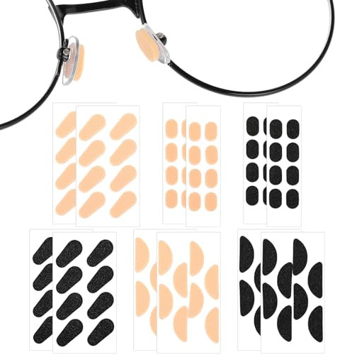 Thinp 48 Pairs Glasses Nose Pad,Soft Foam Eyeglass Nose Pads Eyeglass Nose Pads Anti Slip Self-Adhesive Nose Pads Eyeglass Nose Pads Soft Cushion Nose Pads for Glasses Sunglasses Eyeglasses(3 Shapes)