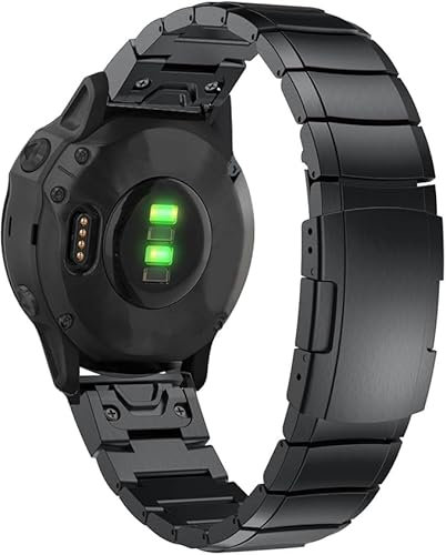 QuickFit Uhrenarmband, 20 mm, kompatibel mit Garmin Fenix 8 43 mm, Metall-Edelstahl-Armband, Ersatz-Business-Band für Garmin Fenix 8, 43 mm, Damen und Herren, Einheitsgröße, Edelstahl, 0
