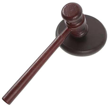 Vaguelly 1 Set Giudice Martello Legge Martello Prop Martello Giudice Costume Asta Martello Giudice Martello E Blocco Rotondo Blocco Suono Cosplay Avvocato Martello Giudice Costume Accessori