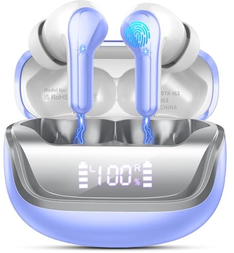 Bluetooth Kopfhörer, Kopfhörer Kabellos Bluetooth 5.4 mit 4 HD Mic, HiFi Stereo Kabellose Kopfhörer, 48H In Ear Kopfhörer ENC Noise Cancelling Ohrhörer, IPX7 Wasserdicht Earbuds, Touch Control, USB-C