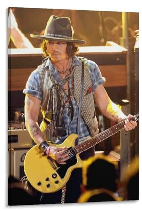 KPOKAHT Johnny Depp Kunstdruck mit Gitarre, Fotokunst, Malerei, Leinwand, Poster, moderne Dekoration, Poster, 30 x 45 cm