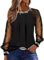 Generisch Damen Pailletten Oberteil Elegant Langarm Glitzer Pullover Silvester Outfit Damenpullover Langarm XXL Schwarz