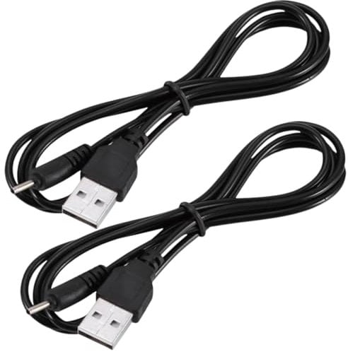 pluX 2pcs Charger Cable for Nokia, DC 2.0 Small Pin USB Cable Mobile Phone Charger, Compact & Lightweight Reliable DC Charging, Compatible with Nokia Phone Classic, Flip & Slide Phones(Black)