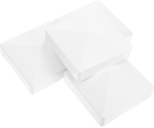 UKCOCO Lot de 4 capuchons de poteau de clôture 10,2 x 10,2 cm en PVC blanc pour clôtures extérieures, poteaux de boîte aux lettres