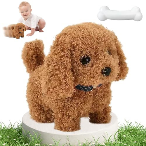 Realistischer Roboter Welpe, Elektronisches Haustier Hund Für Kinder, Interaktives Hund Spielzeug Kinder, Plüschiger Laufender Welpe Hund, Bellendes Hunde Spielzeug für Jungen und Mädchen