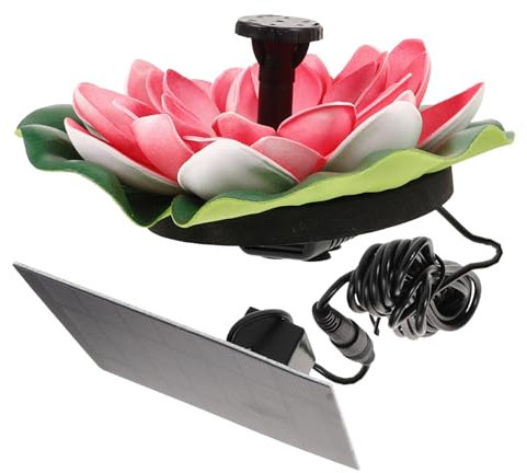 LOORGVEL 1ensemble Fontaine Solaire Flottante Design Lotus pour Étang Et Jardin Décoration Extérieure Élégante Et Facile à Installer sans Batterie Idéale pour Piscines Et Espaces