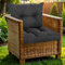 SLIPIO Outdoor Kissen für Gartenmöbel | Wetterfest Sitzkissen 70x70 cm & Rückenkissen 70x40 cm Polster Set für Gartenstühle | Hoch FÜLLPRO+ Füllung | Lounge Auflagen Stuhl, Gartenbank | Dunkelgrau