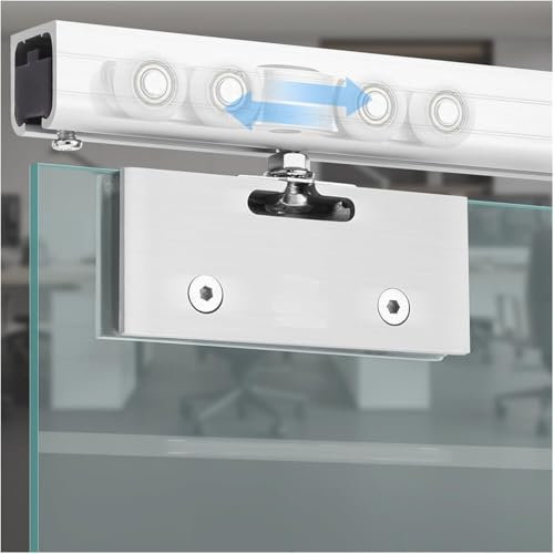 SSDDLZEQ Kit for Porta Scorrevole, Binario for Porta a Scomparsa Nascosta, Binario for Porta Scorrevole in Vetro/Doccia/Kit ferramenta(1.4m)