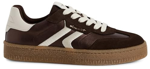 Womens Suede Leather Stylish Fashion Lace Up Sneakers Trainers