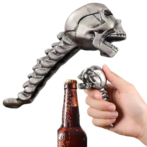 Syiyunran Abridor De Botellas Latas Tarros Abrebotellas PortáTil Cerveza Jar Opener – 1 Unidad, Creativo Forma Calavera Abrelatas, Regalo Cumpleaños para Hombres, Abre Botes Abrelatas Profesional
