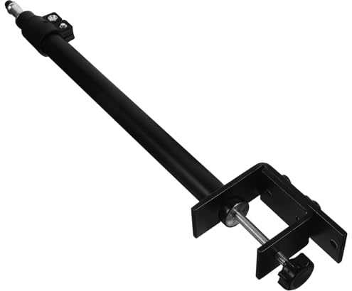 HAWILLOSCH Telescopic Aluminum Camera Desk Mount Stand with Table Clamp Adjustable Two Section Light Stand for Video Lighting Live Streaming Recording and Makeup Thickened Pole with Lock