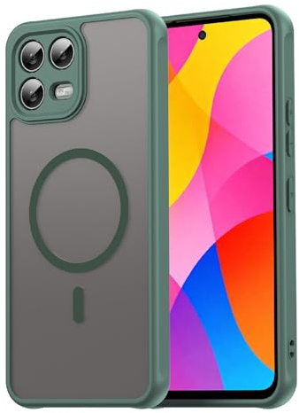 GIOPUEY Magnetische Handyhülle für Telekom T Phone 3 Pro Hülle, Case Kompatibel mit MagSafe, Matte PC Zurück + TPU Bumper Stoßfeste Schutzhülle - Green