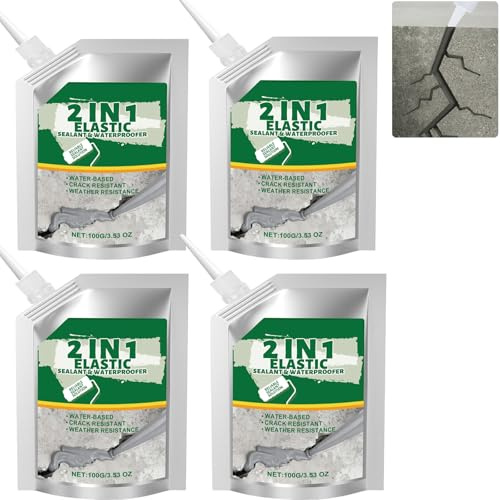 Beton Riss Füller & Dichtmittel, 2-in-1 selbstnivellierende wasserdichte Klebstoff, Heavy Duty Driveway Repair Glue für Zement, Asphalt, Gehweg Stiftung, schnell trocknend Outdoor Indoor Use (4)