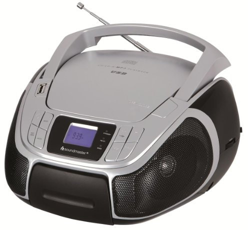 Soundmaster SCD 3550 Tragbare Stereoanlage (AM,FM, CD, CD-R, CD-RW, Wiederholung, LCD, Blau, Silber)