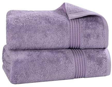 Superior Egyptian Cotton 2-Piece Bath Sheet Towel Set, Oversized Body Towels For Adults And Kids, Large Towel For Bath, Shower, Guest Bathroom, Spa, Gym, Resort, Essentials, Airbnb, Royal Purple