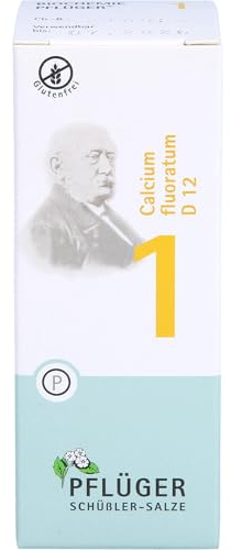 PFLÜGER Schüßler-Salz Nr. 1 Calcium fluoratum D12, 100 Tabletten | Das Salz der Haut und des Bindegewebes, Schüssler Salze im Arzneiglas, glutenfrei, Arzneimittel
