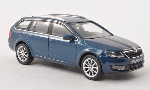 Skoda Octavia III Combi, met.-dkl.-blau-grün , 2013, Modellauto, Fertigmodell, Abrex 1:43