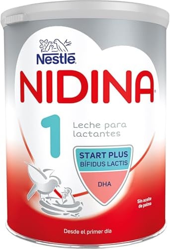 Nestlé Nidina 1 Leche para Lactantes en Polvo, Fórmula para Bebés Desde El Primer Día, Bote de 800g