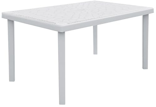 Grand Soleil 5117 Tisch Polypropylen, 150 x 90 cm, Boheme, weiß