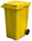 360 Litre Wheelie Bin - Yellow, Larger Household Size - EN 840 standard, Largest 2 Wheeled Bin Available Size 585 (w) x 880 (d) x 1264 (h) mm