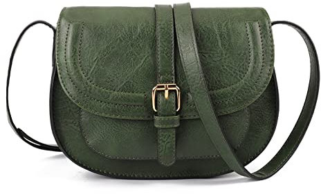 AFKOMST Umhängetasche Damen Klein, Frauen PU Leder Schultertaschen, Handtasche Damen, mit Verstellbar Abnehmbar Schultergurt…