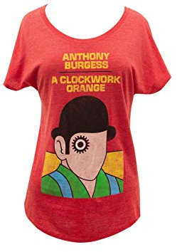 Out of Print Damen Dolman Shirt, Ein Uhrwerk, Orange, X-Klein