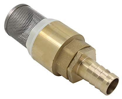 Filtro di aspirazione in ottone 1/2 3/4 1 pollice con raccordi 12 16 19 mm per tubi - valvola fondo pompa acqua (filettatura 1 pollice + raccordi di tubi 19mm)