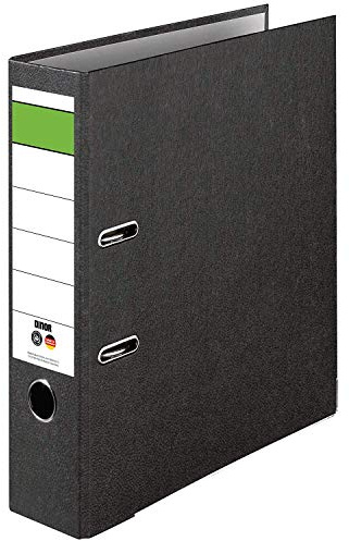 Original DINOR Ordner-Wolkenmarmor-Recycling - Made in Germany. 8 cm breit DIN A4 schwarz Aktenordner Briefordner Büroordner Pappordner Blauer Engel (40er Pack breit)