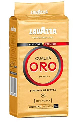 Lavazza Qualità Oro - Caffè Macinato per Moka - 100% Arabica - Gusto Dolce e Raffinato - Note Fruttate del Centro America - Intensità 5 - Tostatura Media - 250 g