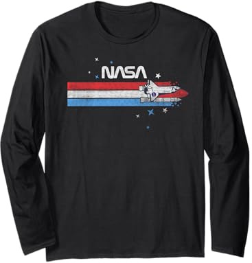 NASA Rocket Launch Stripes Long Sleeve T-Shirt