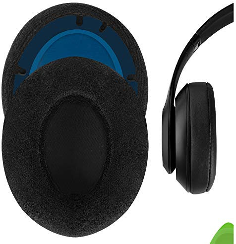 Geekria Comfort Velour Replacement Ear Pads for Beats Studio 3 Wireless Headphones Ear Cushions, Repair Parts (Black)