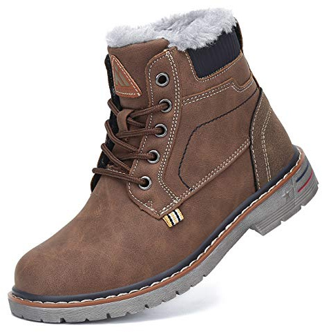 Mishansha Bottines Enfant Hiver Chaussures Garçon Fille Marron 32 EU