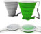 ddLUCK Faltbare Silikon-Becher, 2 Stück, BPA-frei, faltbare Reisebecher, faltbare Silikon-Becher mit Kunststoff-Deckel, wiederverwendbar, tragbares Tassen-Set für Picknick, Camping, Wandern, Reisen