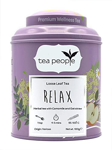 Tea People Relax, Loose Leaf Blended Herbal Tea In A Tin Caddy, 75 g