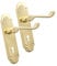 Infinity Decor Polished Brass Victorian Scroll Lever on Keyhole Half Round Backplate Pull Door Handles Set 170 x 40mm – Ideal for Interior and Exterior Use
