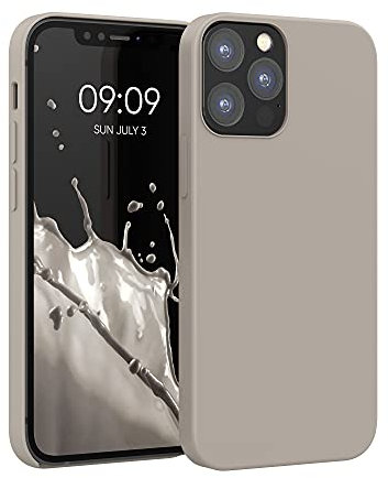 kwmobile Handyhülle für iPhone 12 Hülle/iPhone 12 Pro Hülle - Silikon Handy Case - weiche Oberfläche - kabelloses Laden - Taupe