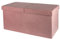 Baroni Home Cassapanca Pieghevole, Contenitore Portaoggetti, Pouf Poggiapiedi Velluto Rosa Cipria 76x38x38 cm