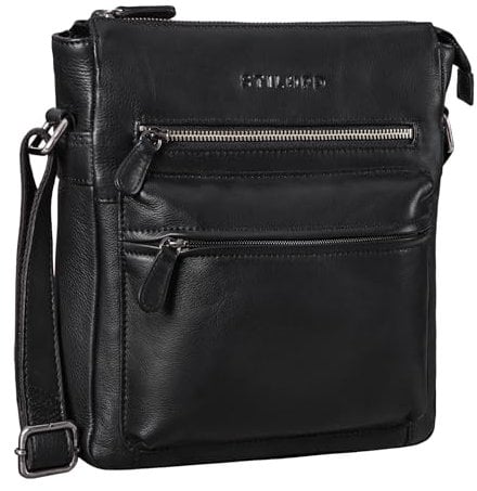 STILORD 'Mae' Umhängetasche Damen Leder Handtasche Frauen Abendtasche Freizeittasche Ledertasche für DIN A5 und für 9.7' iPad Vintage Leder, Farbe:schwarz