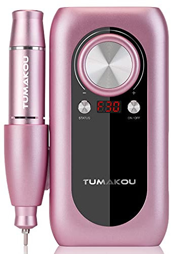 Electric Nail Files, TUMAKOU 30000RPM Professional Portable Nail Drill Machine for Acrylic Nails - USB Rechargeable Adjustable Speed Manicure Pedicure Polishing Shape for Gel, Exfoliating, Polishing