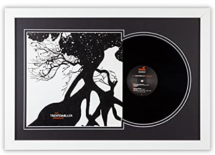 SOOBSOO Schallplatten Rahmen - Schwarz-Weiß-3 - LP-Cover und Vinyl Bilderrahmen mit Doppel-Passepartout für 1er-, 2er und 3er LPs
