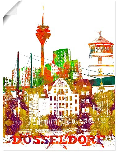 ARTland Wanddeko Poster & Kunstdrucke Wandposter 30x40 cm DIN A3 Gemälde Pop Art Düsseldorf Stadt Medienhafen Bunt U2ZV