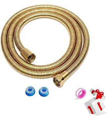 Manguera de ducha dorada de acero inoxidable, extensión de baño, pieza de repuesto para baño, manguera flexible de 1,5 m, ducha de mano