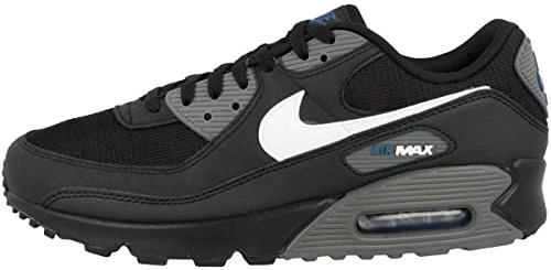 Nike AIR MAX 90 J22 Herren Low Top Schuhe Freizeit-Sneaker Sport-Schuhe Schwarz/Weiß, Größe:42 1/2