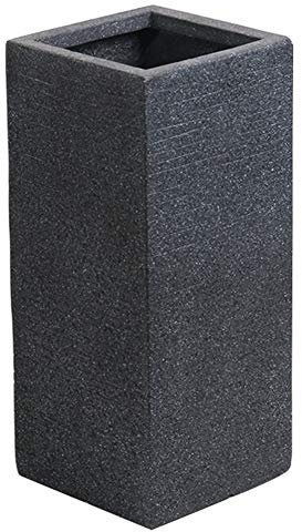 ZAKSEM Keramik-Regenschirmhalter, quadratischer Blumeneimer-Regenschirmständer für Haustür, Flur, Eingangsbereich (Color : Black, Size : M)