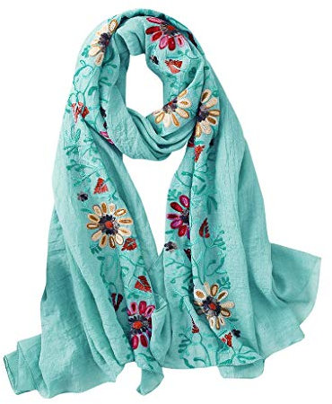 TianWlio Damen Schal Bedrucken Leichter Schal Halstuch Damen Schal Stickerei Pashmina Baumwolle Schals Floral Bandana Schals
