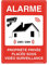 AUA SIGNALETIQUE - Panneau De Signalisation en PVC Rigide et Compact 1.5 mm. (121 x 170 mm, Alarme Propriété Privée sous Vidéo)