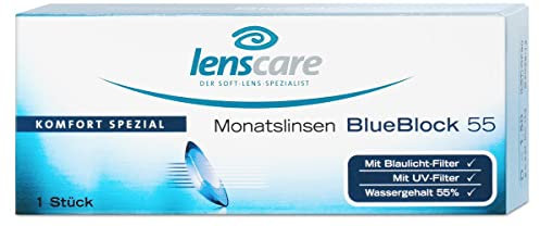 BlueBlock 55 Monatslinsen ohne Sehstärke, 1 Stück/BC 8.6 mm/DIA 14.2 mm / +0.25 Dioptrien