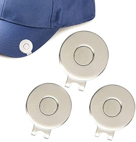 Golf Cap Clip, Golfballmarker, Golf Hut Clip, Golf Magnetisch Hut Clip, Golfkappen Clips, Golfmützen Clips, Golf Mütze Clips mit Starkem Magnet, Einfach an Hutkappen, Gürteltaschen, Befestigen 3Stück