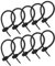 sourcing map 20 Stück Wiederverwendbare Reißverschlüsse 6Zoll Silikon Krawatten Taschenclips Allzweck Silikon Kabelbinder Brotkrawatte Haushalts Verdrehen Krawatten Wiederverwendbare Schwarz