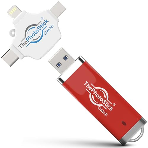 ThePhotoStick® Omni 512 GB Foto-Backup für iPhone, Android und Computer